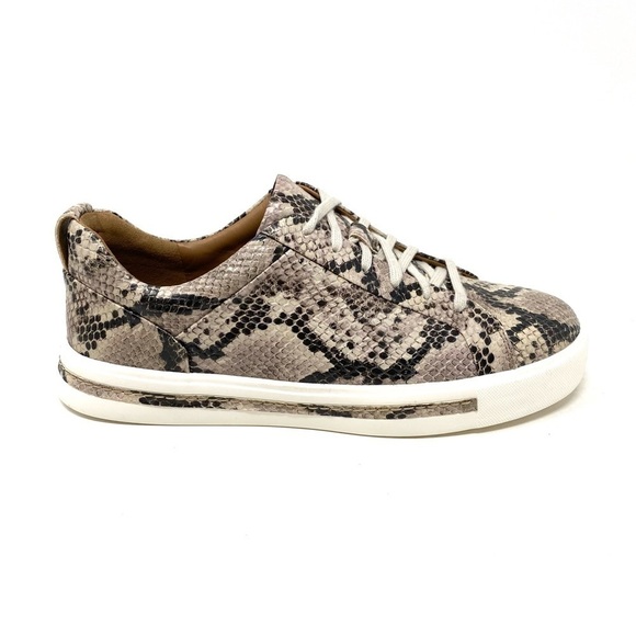 Clarks Un Maui Lace Natural Snake Leather Sneakers - Picture 1 of 7